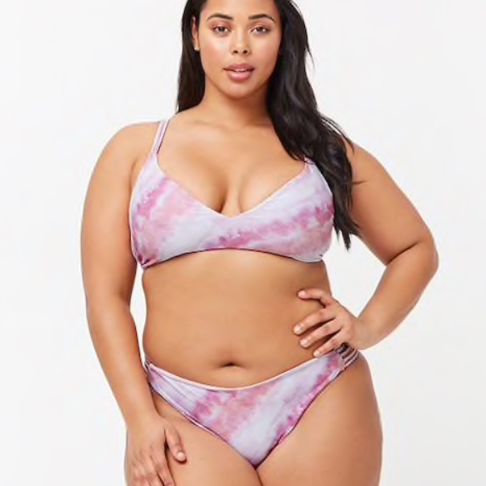 Shades of Pink Stringy Tie-dye Watercolor Bikini